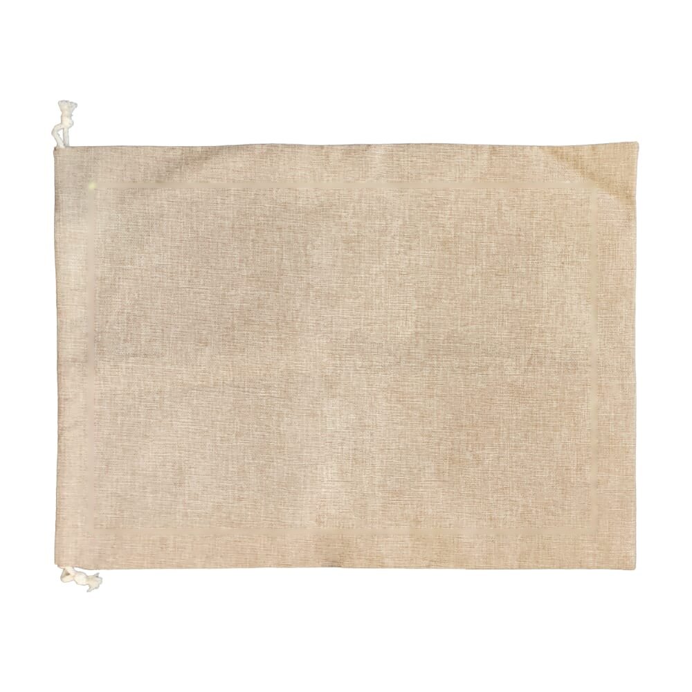 Jute-stijl geschenkzak 50 x 70 cm — drukvlak midden op de voorkant