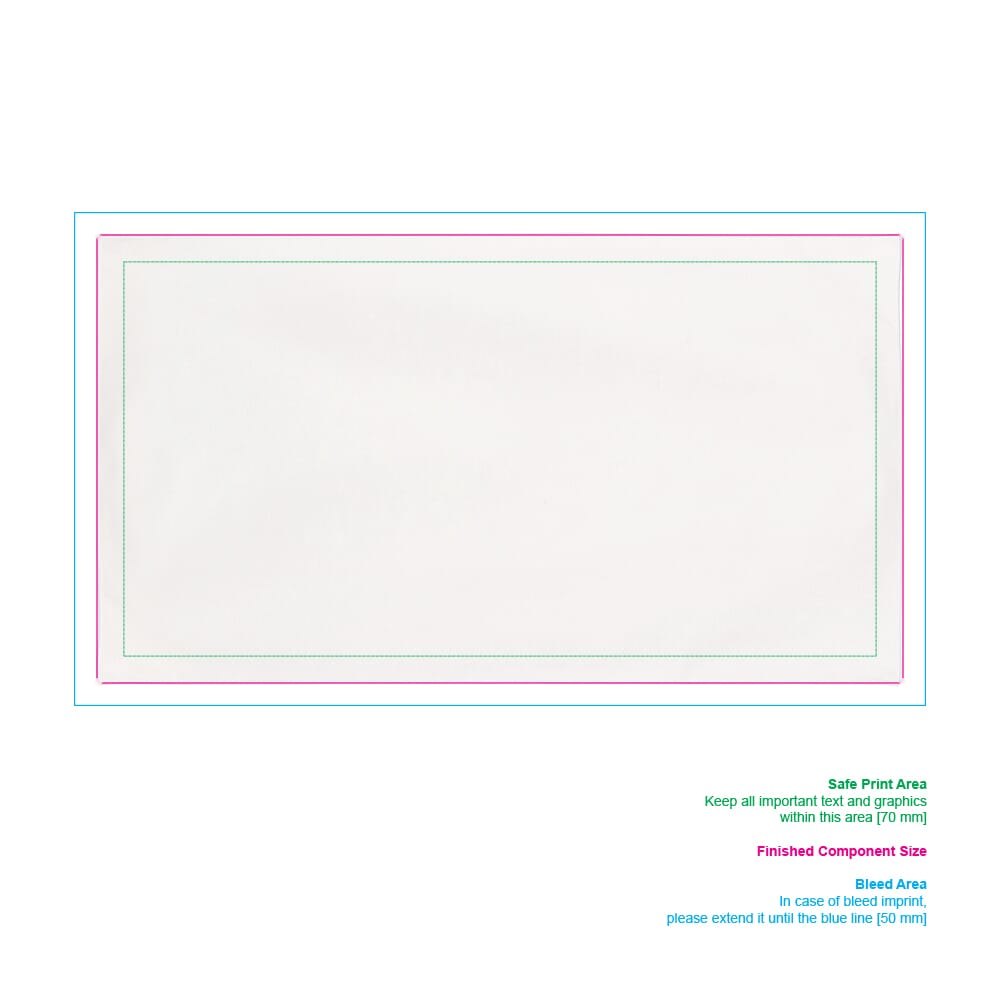 Sneldrogende handdoek R-PET 100 x 180 cm sublimatie — drukvlak volledige voorzijde