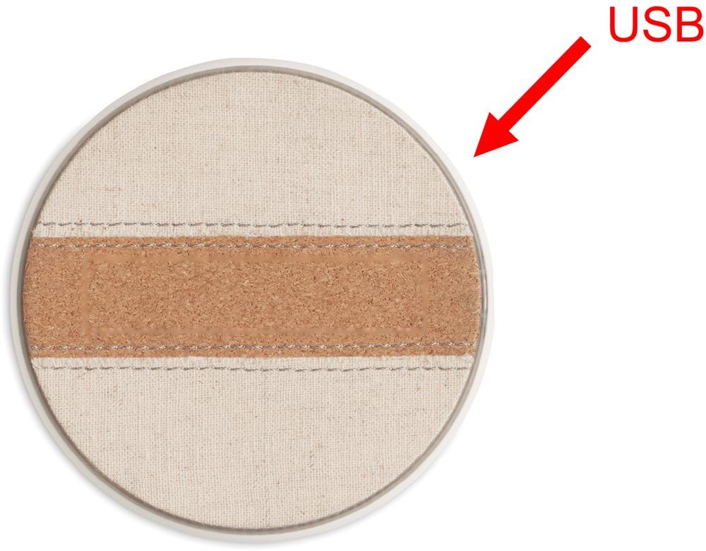 CORTLESS - Draadloze oplader van kurk 15W — drukvlak bovenzijde