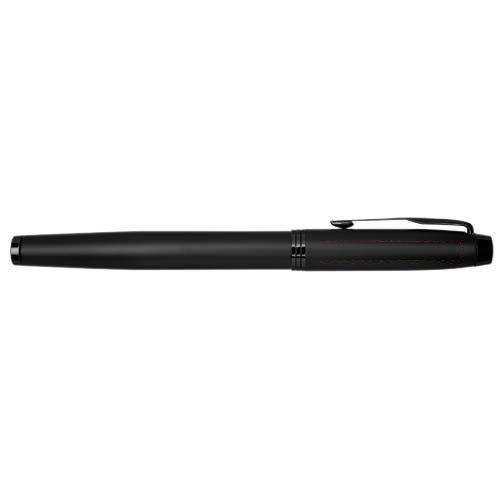 Parker IM set van achromatische balpen en rollerbalpen met geschenkverpakking (zwart/blauwe inkt) — drukvlak rollerbalpen dop