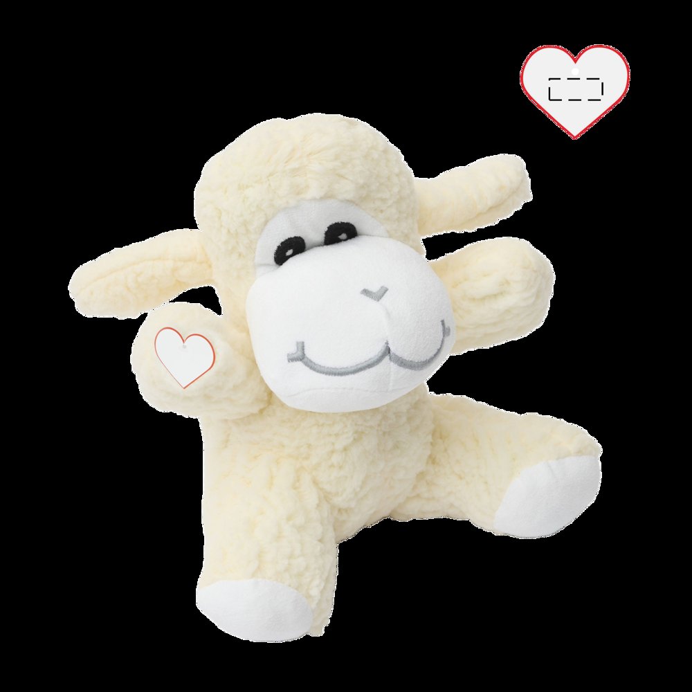 MELINA - Pluche schaap — drukvlak op het papieren hartje