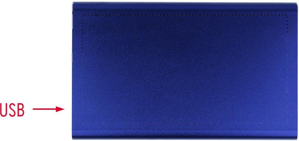 POWERFLAT - Alu PowerBank 4000mAh — drukvlak bovenzijde