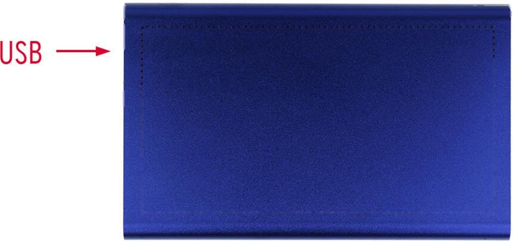 POWERFLAT - Alu PowerBank 4000mAh — drukvlak onderzijde