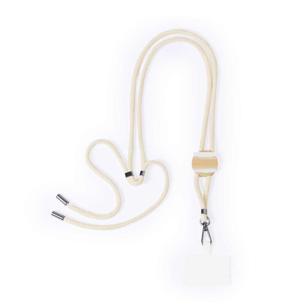 Houder Lanyard Reuter — drukvlak op het houten schijfje