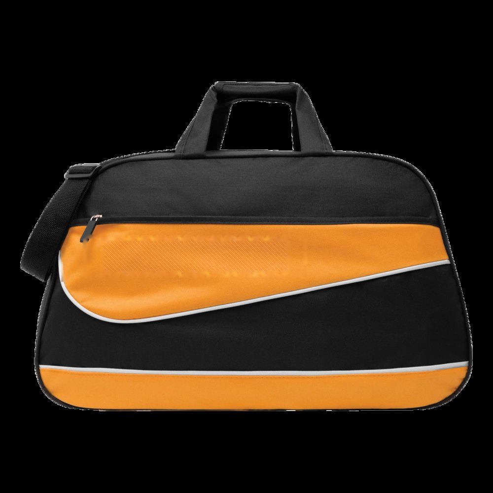 PEP - 600D Polyester sporttas — drukvlak gecentreerd op het gekleurde gedeelte voorvak