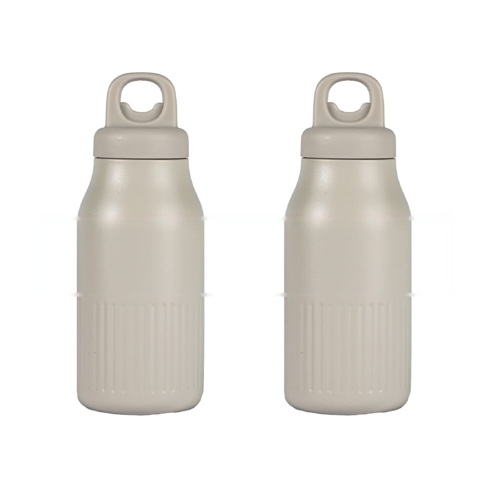 Sagaform Truls stalen fles met handige openklik dop (gerecycled) 500 ml — drukvlak rondom bovenzijde