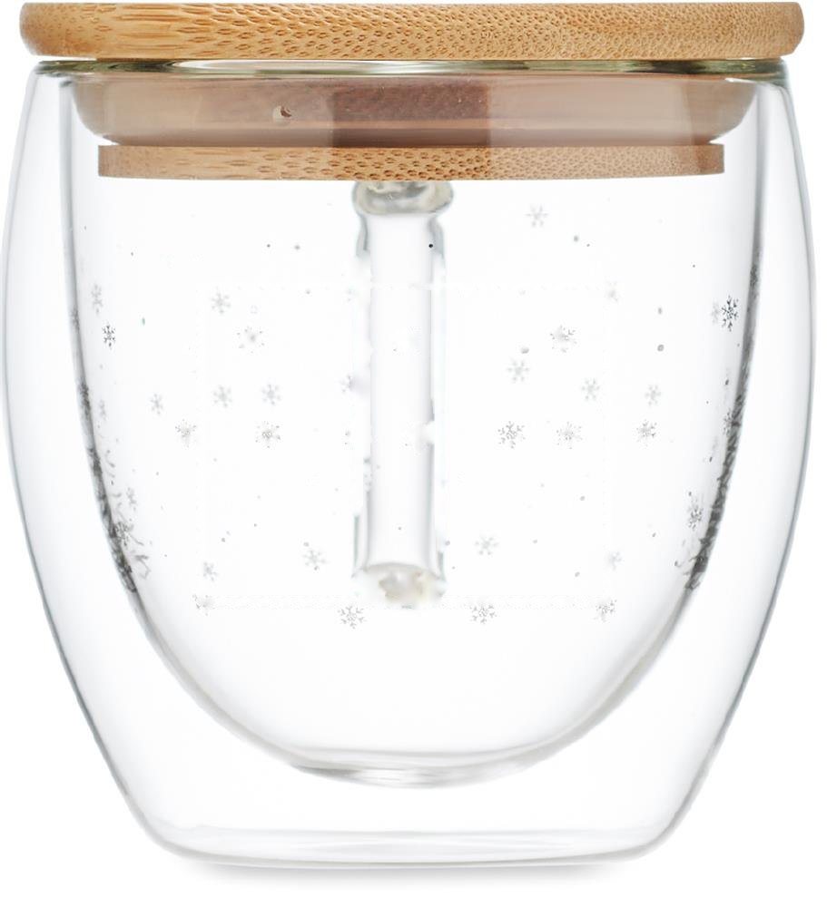 SIAN - Dubbelwandige borosilicaat mok — drukvlak opposite van handvat