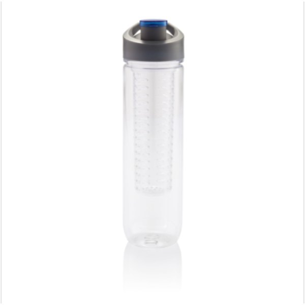 Waterfles met infuser — drukvlak artikel achterzijde beneden