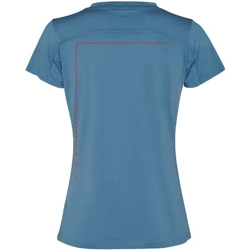 Slam 100 g/m² sport t-shirt voor dames met korte mouwen — drukvlak impact hoog op de achterzijde
