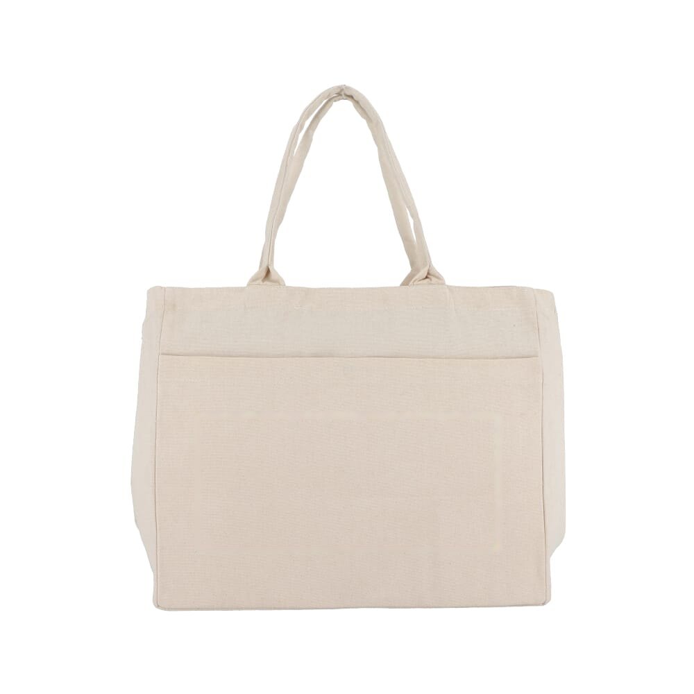 Katoen Tote met rits OEKO-TEX® 39 x 24 x 34cm 320g/m² — drukvlak onderkant van het voorvak