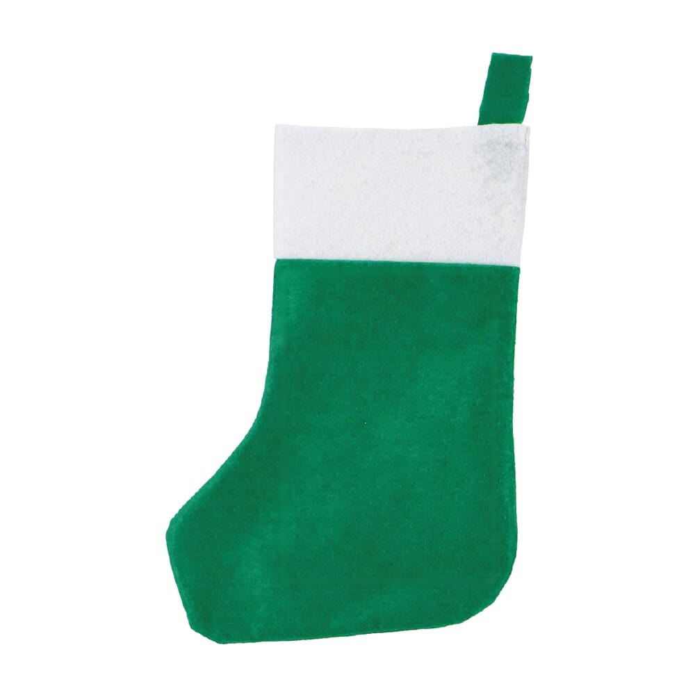 Vilten kerstsok 40 cm — drukvlak op de achterkant