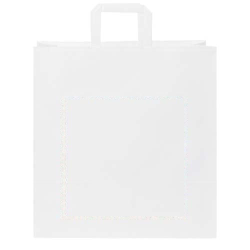 Papieren tas 80-90 g/m2 gemaakt van kraftpapier met platte handgrepen - 34 x 20 x 35 cm — drukvlak achterzijde
