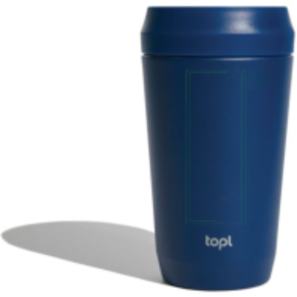 Topl Recycled RVS To Go beker gepatenteerd 360 Lid 354ml — drukvlak artikel voorzijde