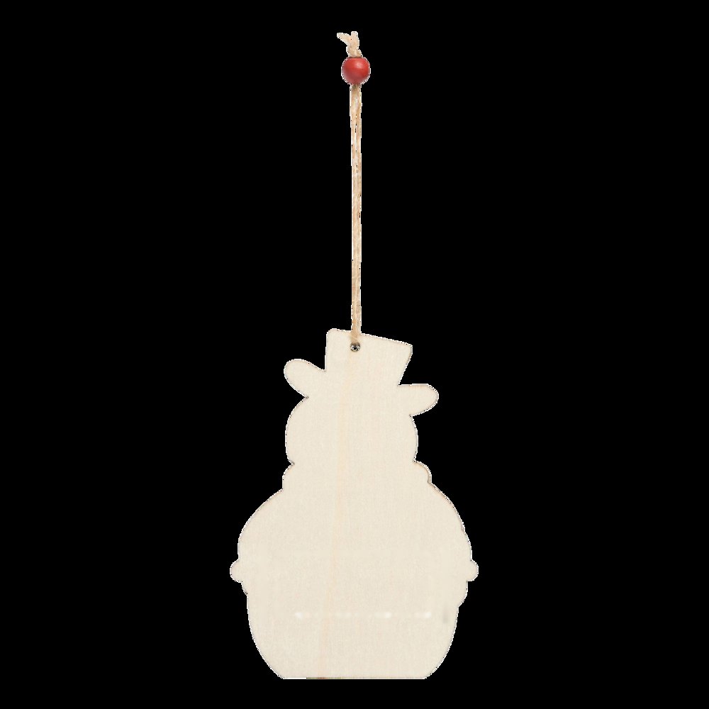 WOODEN SNOWI - Cadeau / boomhanger — drukvlak gecentreerd op de achterkant