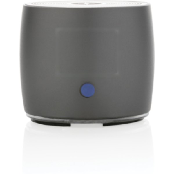 Swiss Peak RCS gerecycled aluminium 3W bass speaker — drukvlak artikel voorzijde