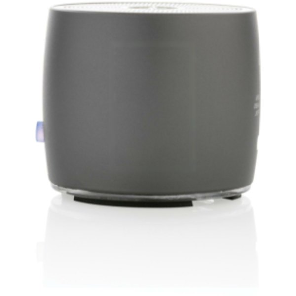 Swiss Peak RCS gerecycled aluminium 3W bass speaker — drukvlak artikel zijkant rechts