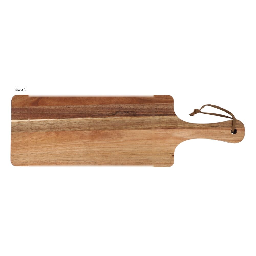 Acacia serveerplank 38 x 11,7 x 1,5cm — drukvlak op de voorkant