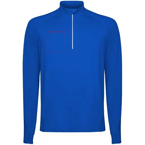 Estambul 200 g/m² herensweater met lange mouwen en halve rits — drukvlak rechter borst