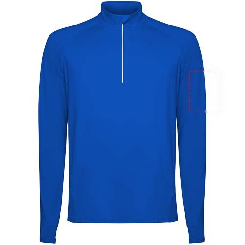 Estambul 200 g/m² herensweater met lange mouwen en halve rits — drukvlak linker bicep