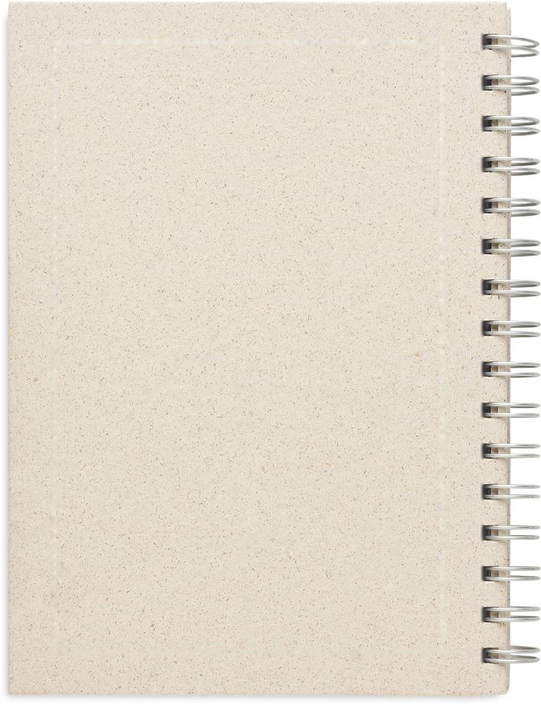 GRASS BOOK - A5 notitieboek graspapier — drukvlak achterzijde