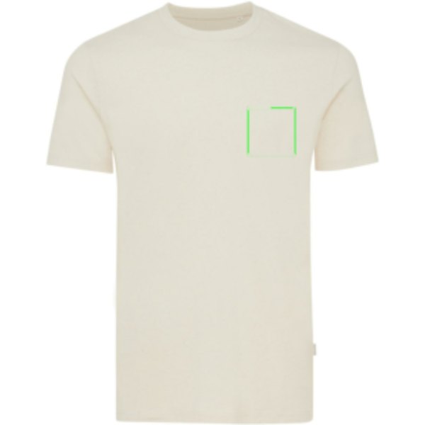 IQONIQ Manuel gerecycled katoen t-shirt ongeverfd — drukvlak borst linkerzijde