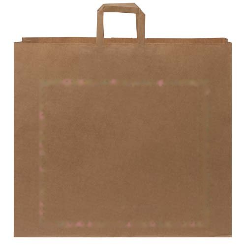 Papieren tas 90-100 g/m2 gemaakt van kraftpapier met platte handgrepen - 49,5 x 14 x 44 cm — drukvlak achterzijde