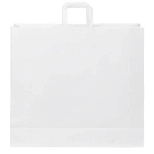 Papieren tas 90-100 g/m2 gemaakt van kraftpapier met platte handgrepen - 49,5 x 14 x 44 cm — drukvlak voorzijde