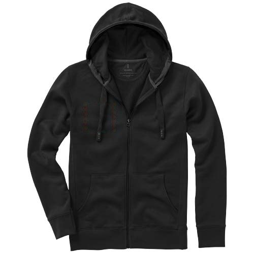 Arora 300 g/m² unisex hoodie met ritssluiting — drukvlak rechter borst
