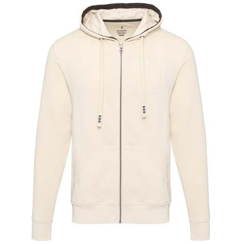 Arora 300 g/m² unisex hoodie met ritssluiting — drukvlak linker borst