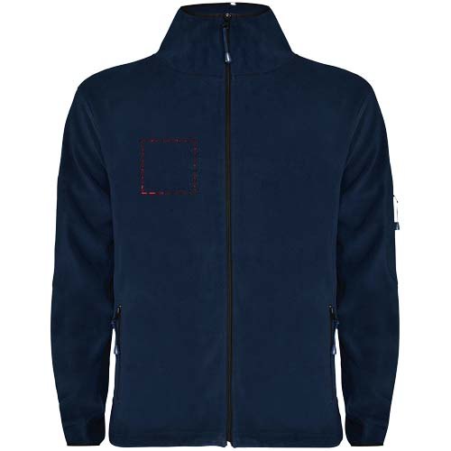 Luciane fleece herenjack met volledige rits — drukvlak rechter borst