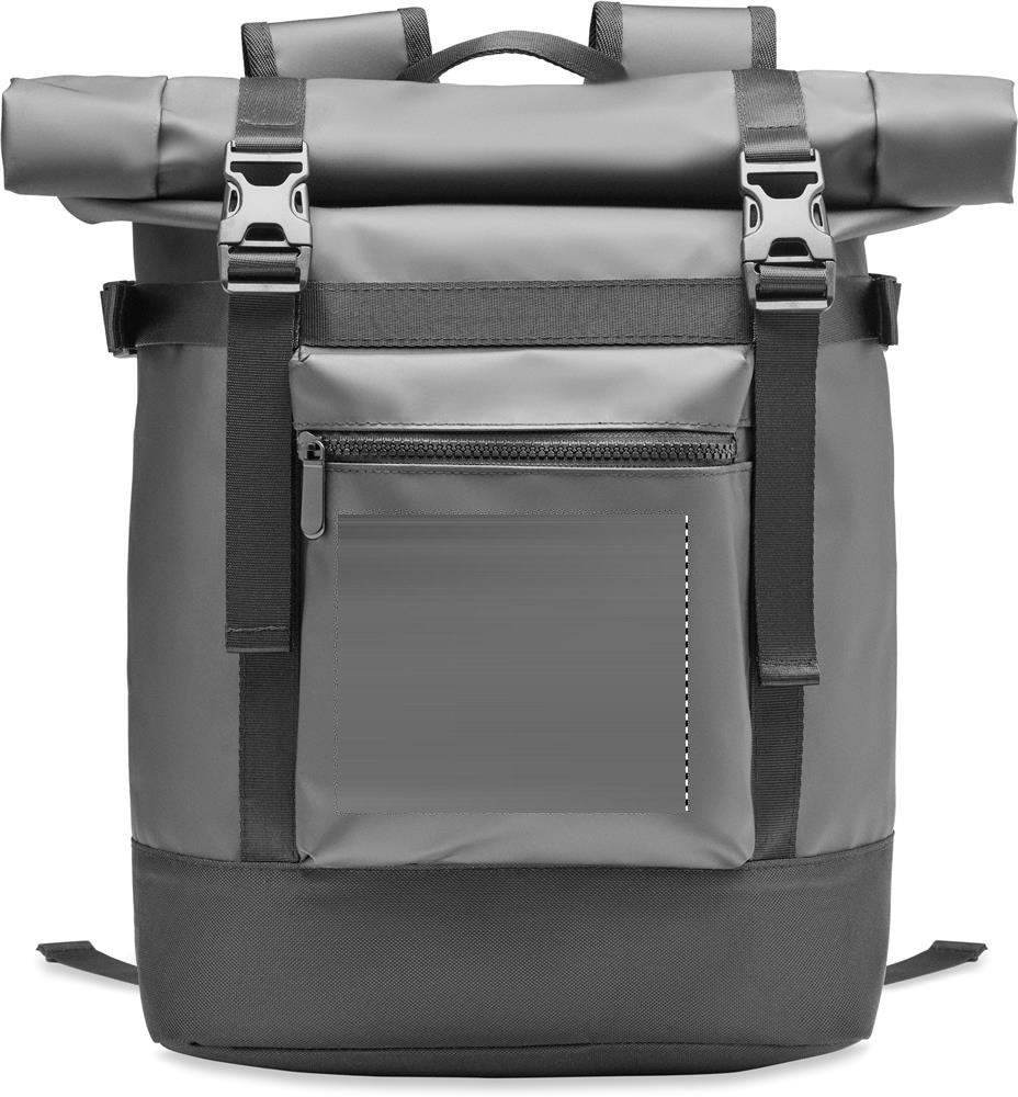 JAYA BAG - Rolltop rugzak 50C zeildoek — drukvlak voorzijde vak
