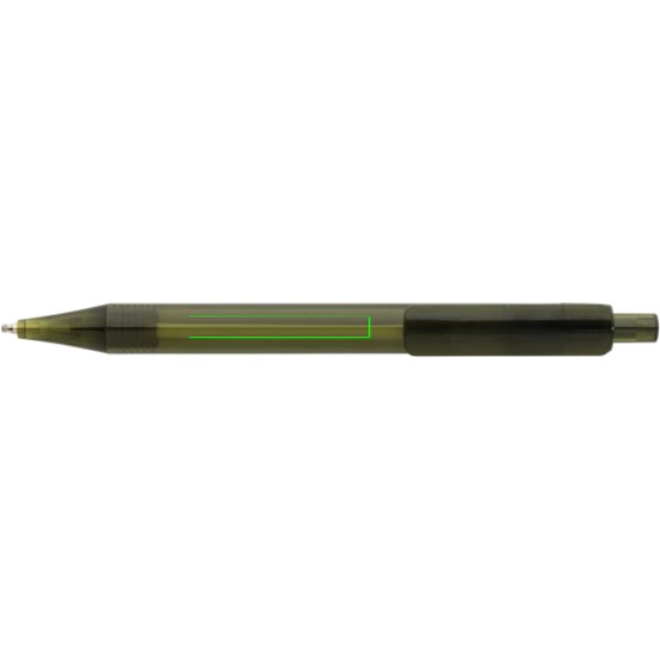 GRS RPET X8 transparante pen — drukvlak voor de clip