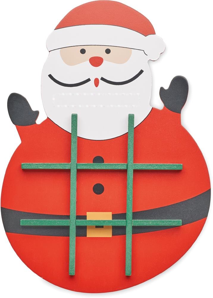 HOHOTOE - Kerstmis houten tic tac toe — drukvlak op de baard