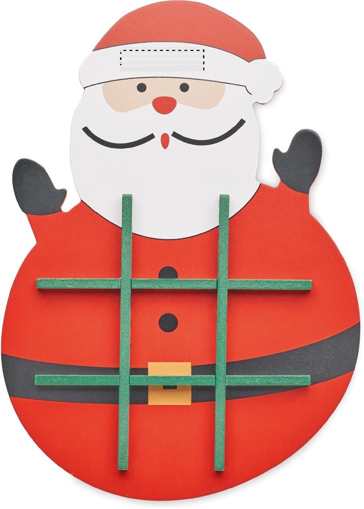 HOHOTOE - Kerstmis houten tic tac toe — drukvlak op de witte bontrand