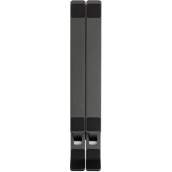 Terra RCS gerecycled aluminium laptop/tablet stand — drukvlak artikel zijkant links