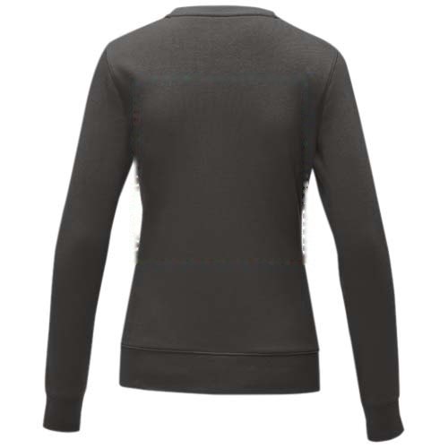 Zenon dames sweater met crewneck — drukvlak impact hoog op de achterzijde