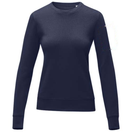 Zenon dames sweater met crewneck — drukvlak linker bicep