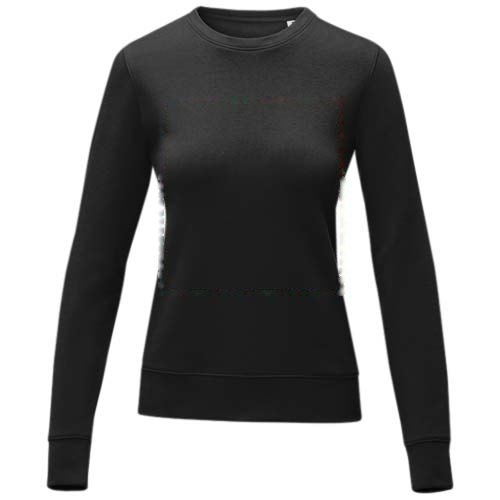 Zenon dames sweater met crewneck — drukvlak impact volledige voorzijde