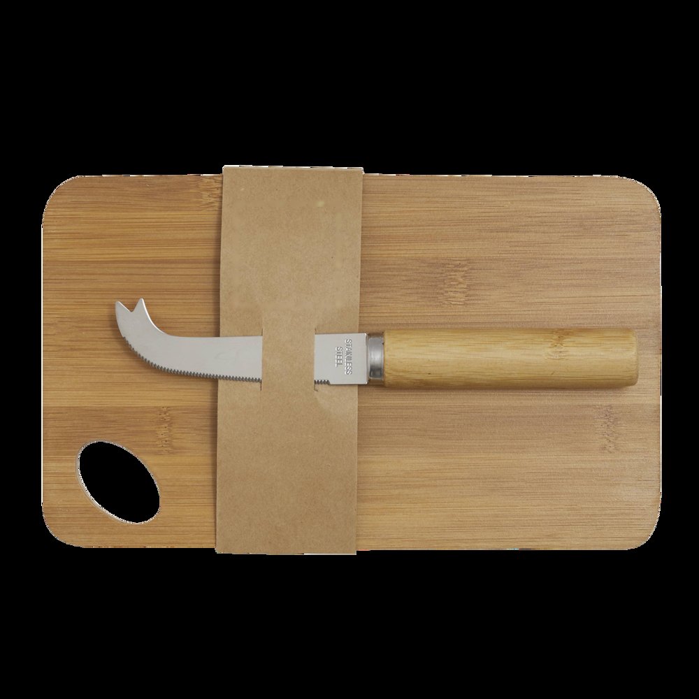 BAMBOO CHEESY - Kaasset — drukvlak op de paper mouw, boven deel