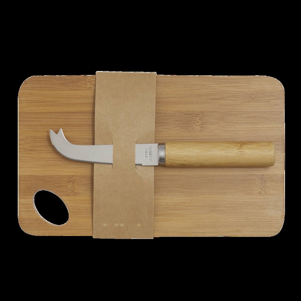 BAMBOO CHEESY - Kaasset — drukvlak op de paper mouw, onder deel