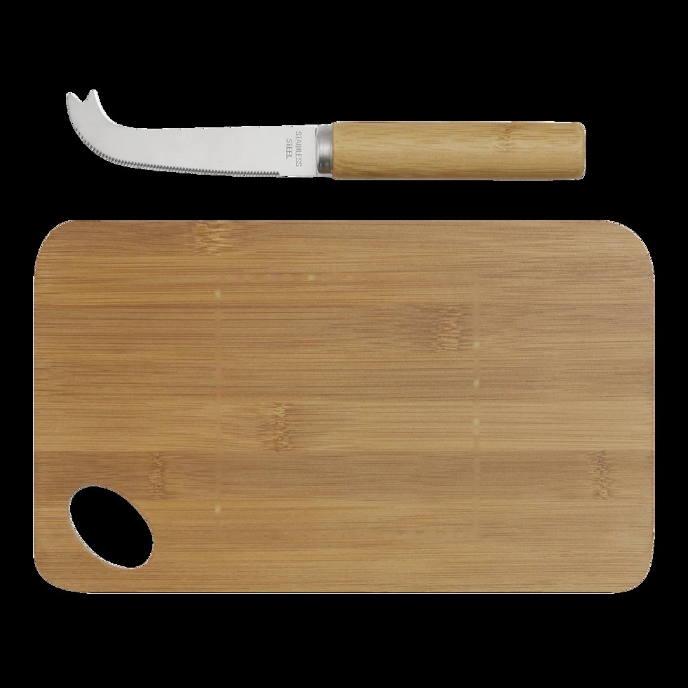 BAMBOO CHEESY - Kaasset — drukvlak gecentreerd op de snijplank