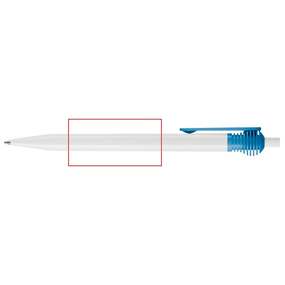 Balpen Cosmo hardcolour — drukvlak 90 graden van de clip