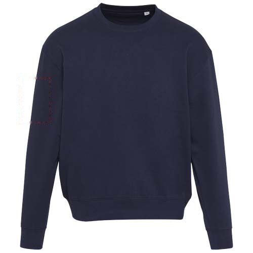 Boris 280 g/m2 unisex OCS organische oversized trui met ronde hals — drukvlak rechter bicep