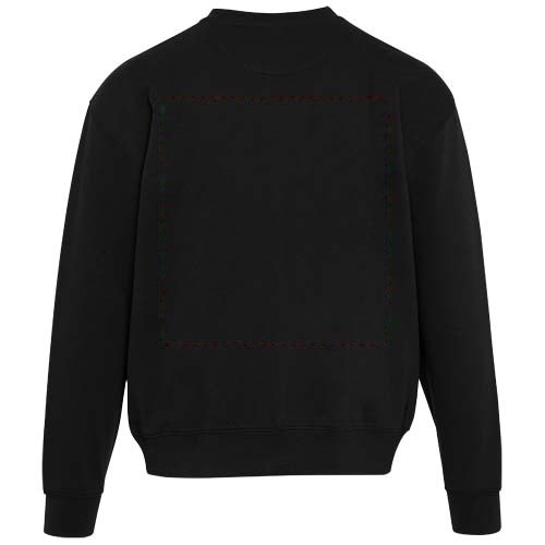 Boris 280 g/m2 unisex OCS organische oversized trui met ronde hals — drukvlak impact hoog op de achterzijde
