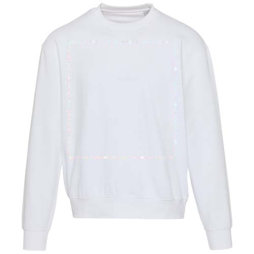 Boris 280 g/m2 unisex OCS organische oversized trui met ronde hals — drukvlak impact volledige voorzijde