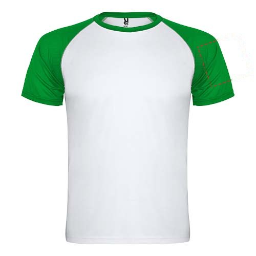 Indianapolis 140 g/m² sportshirt met korte mouwen voor kinderen — drukvlak linker bicep