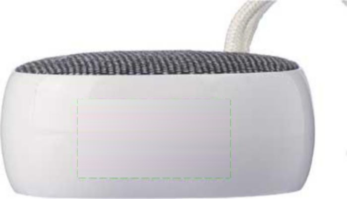 Gerecycled ABS speaker Mireya — drukvlak zijkant