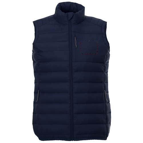 Pallas dames gerecycleerde geïsoleerde bodywarmer — drukvlak linker borst