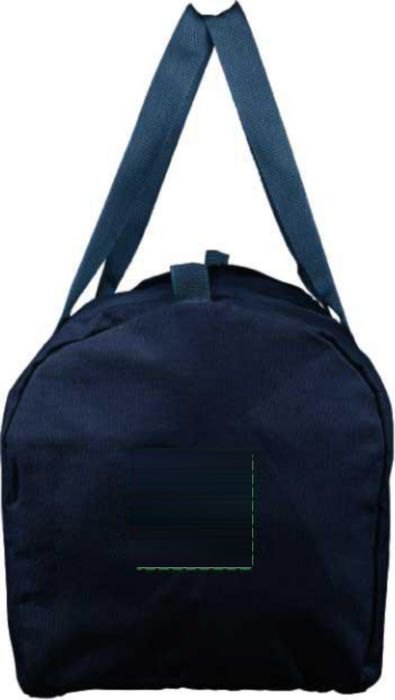 Gerecyclede polycotton (330 gsm) dufflebag Tian — drukvlak zijkant