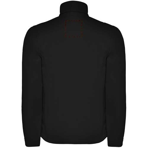 Antartida softshell kinderjack — drukvlak hoog op de achterzijde